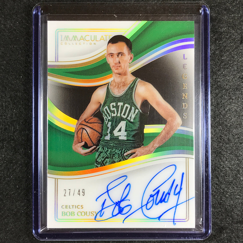 2022-23 Immaculate Bob Cousy Immaculate Legends Acetate Auto 27/49