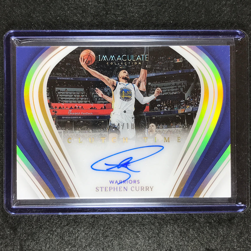 2022-23 Immaculate Stephen Curry Clutch Time Signatures Acetate Auto Gold 4/10