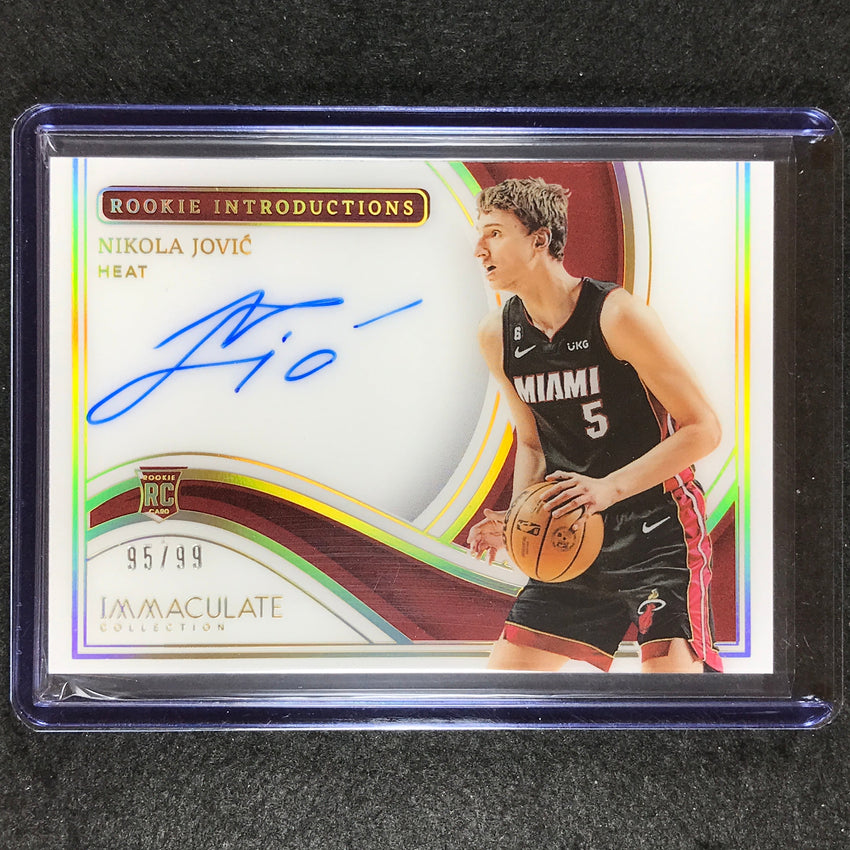 2022-23 Immaculate Nikola Jovic Rookie Introductions Acetate Auto 95/99