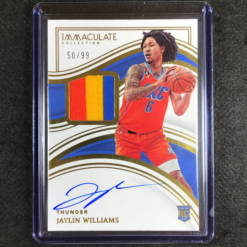 2022-23 Immaculate Jaylin Williams Rookie Patch Auto 50/99