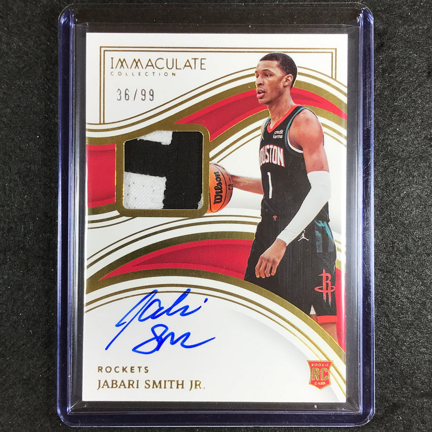 2022-23 Immaculate Jabari Smith Jr. Rookie Patch Auto 36/99
