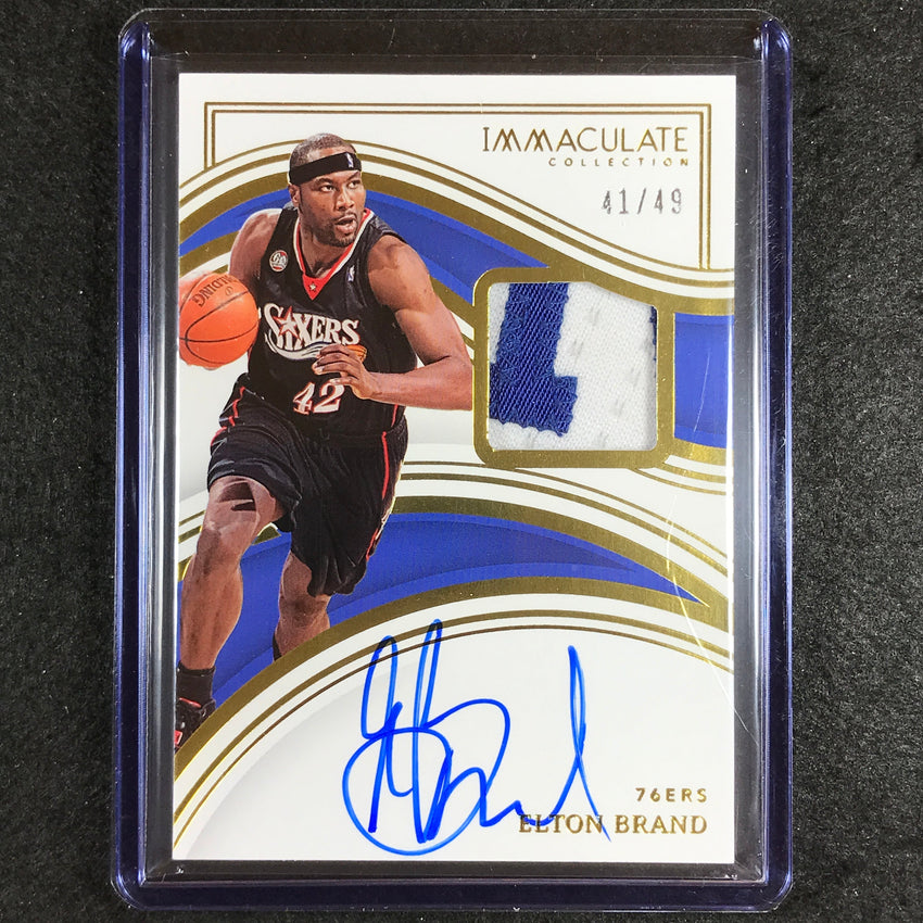 2022-23 Immaculate Elton Brand Immaculate Patch Auto 41/49