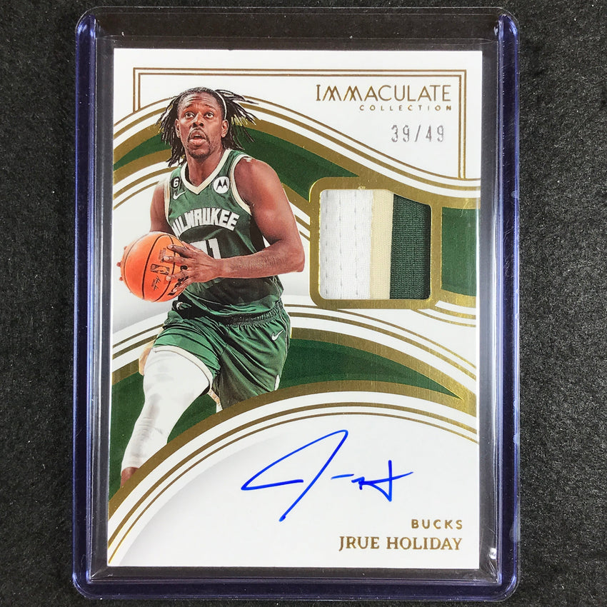 2022-23 Immaculate Jrue Holiday Immaculate Patch Auto 39/49