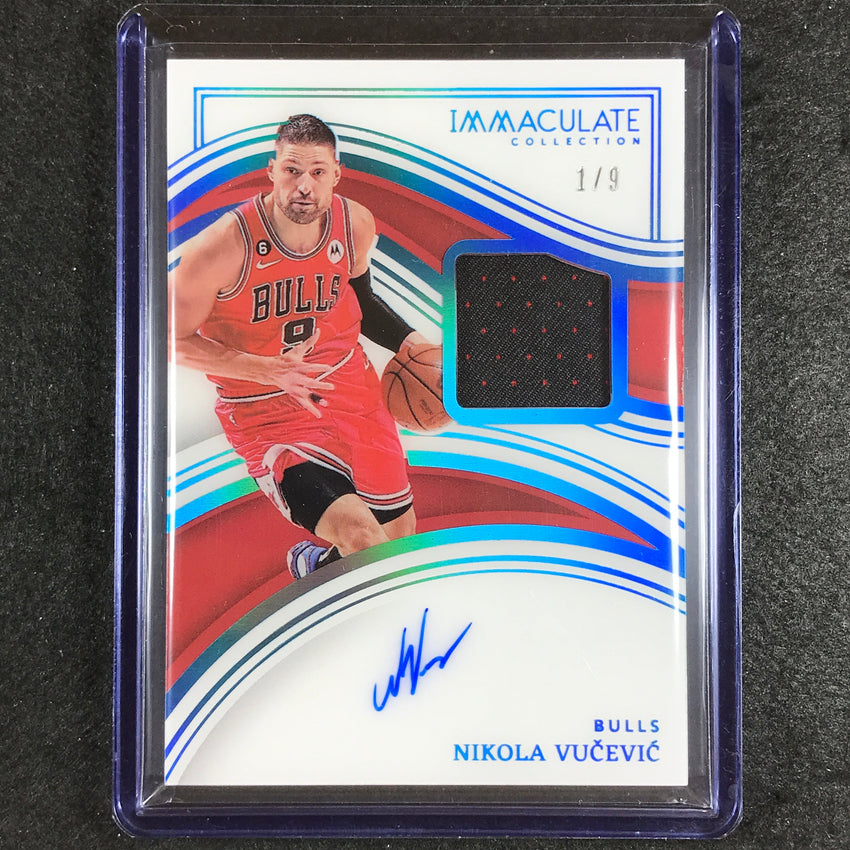 2022-23 Immaculate Nikola Vucevic Immaculate Patch Auto Jersey Number 1/9