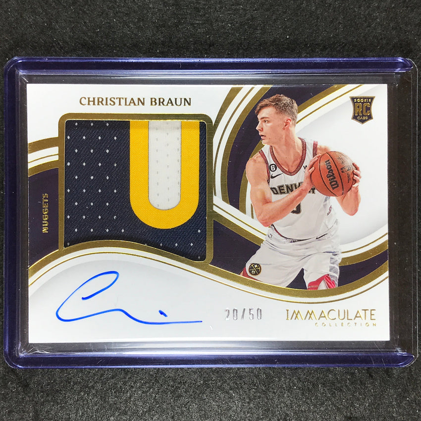 2022-23 Immaculate Christian Braun Premium Patch Rookie Auto 20/50