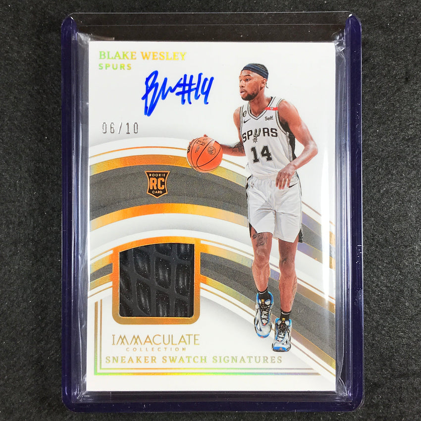 2022-23 Immaculate Blake Wesley Sneaker Swatch Auto Gold 6/10
