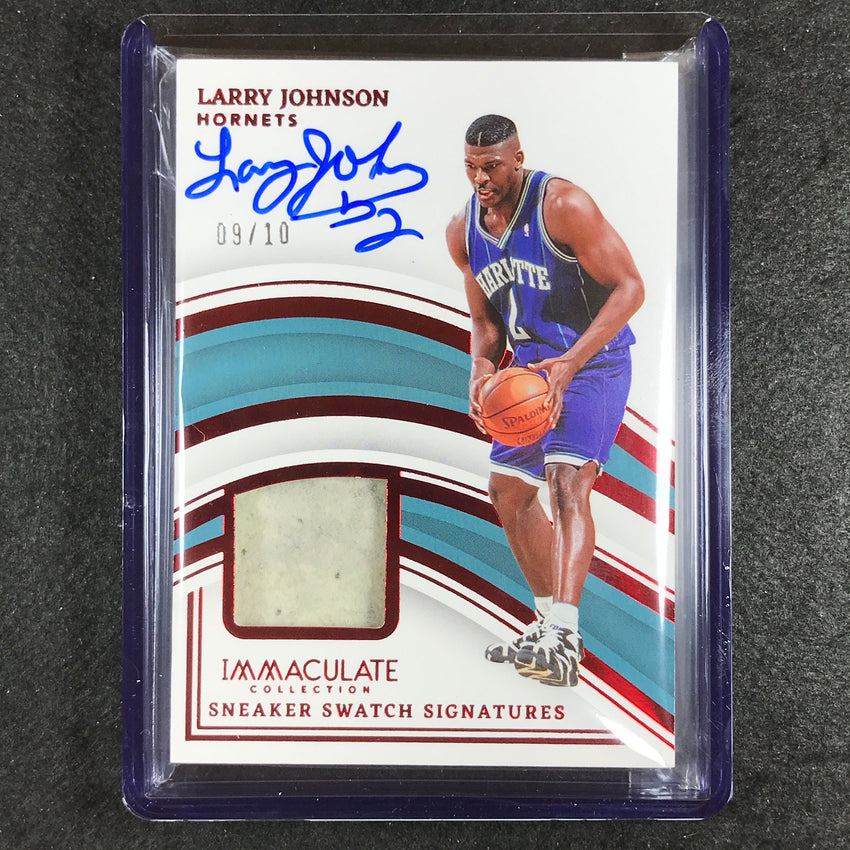 2022-23 Immaculate Larry Johnson Sneaker Swatch Auto Red 9/10