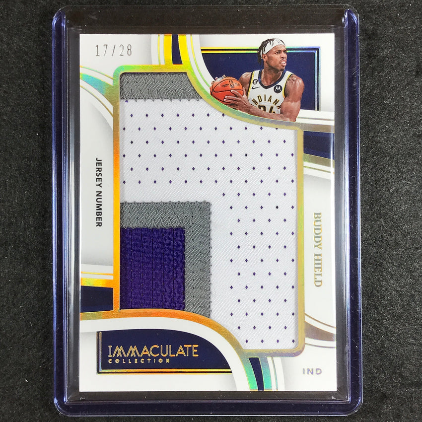 2022-23 Immaculate BUDDY HIELD Jumbo Patches Jersey Number 17/28