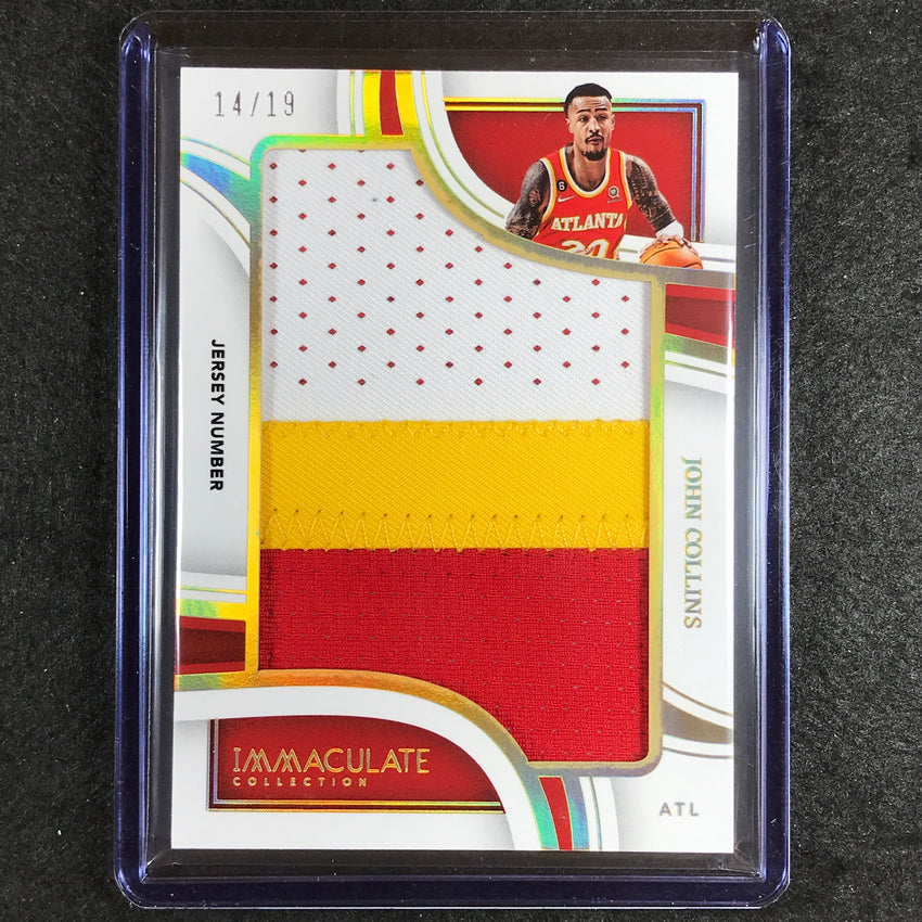 2022-23 Immaculate John Collins Jumbo Patches Jersey Number 14/19