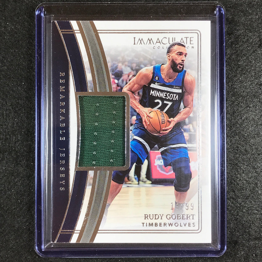2022-23 Immaculate Rudy Gobert Remarkable Jerseys Relic 14/99