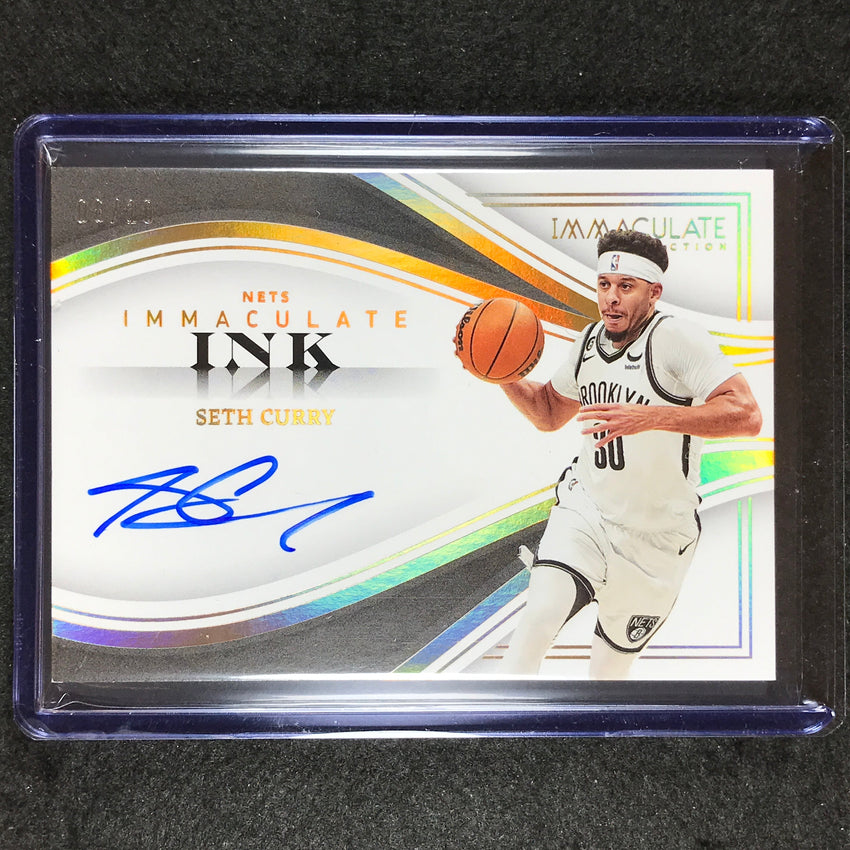 2022-23 Immaculate Seth Curry Immaculate Ink Auto Gold 8/10