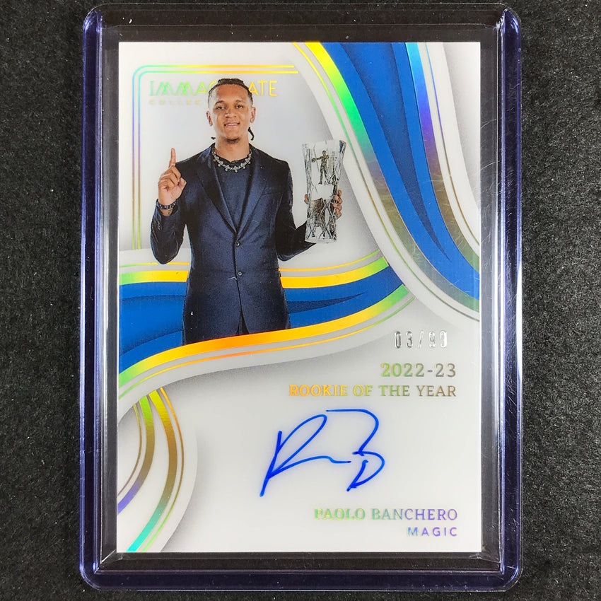 2022-23 Immaculate Paolo Banchero Award Winners Acetate Rookie Auto 3/99