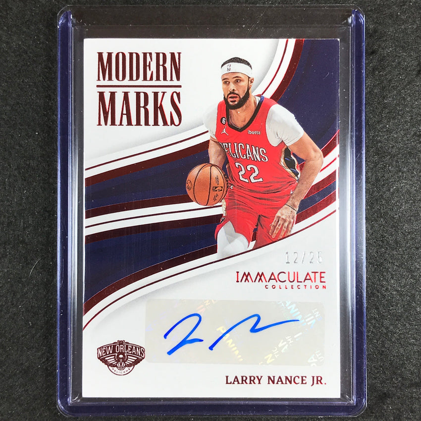 2022-23 Immaculate Larry Nance Jr. Modern Marks Auto Red 12/25