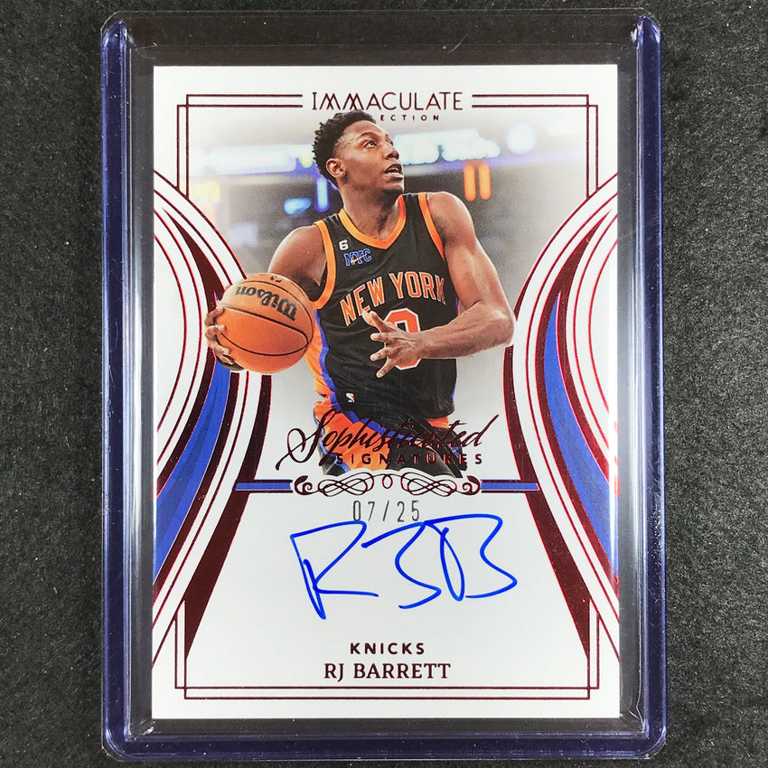 2022-23 Immaculate Rj Barrett Sophisticated Signatures Auto Red 7/25
