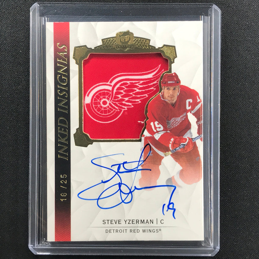 2020-21 The Cup Steve Yzerman Inked Insignias Manufactured Relic Auto 16/25