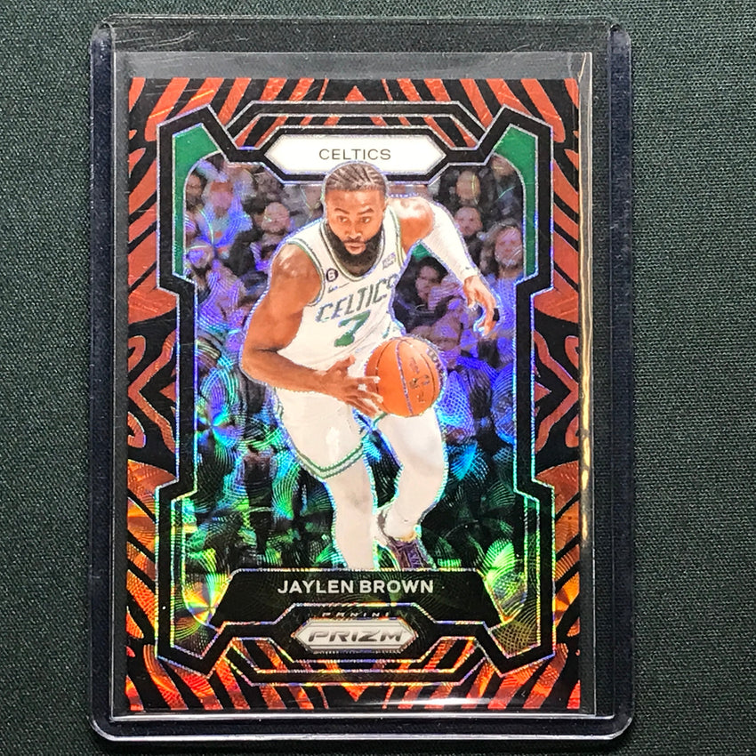 2023-24 Prizm Jaylen Brown Choice Tiger Stripe No 31