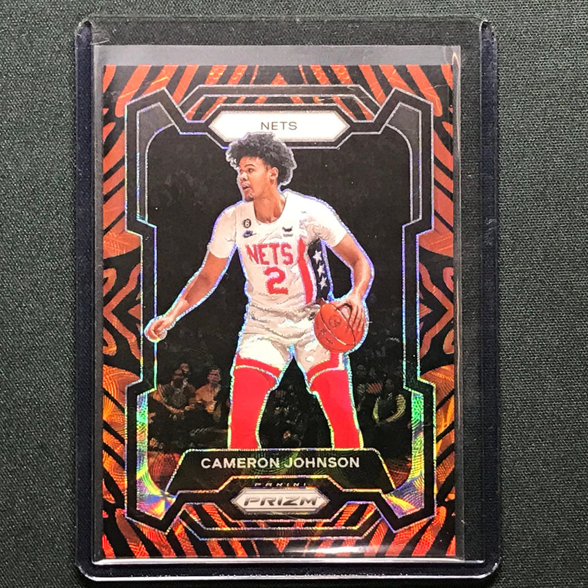 2023-24 Prizm Cameron Johnson Choice Tiger Stripe #222