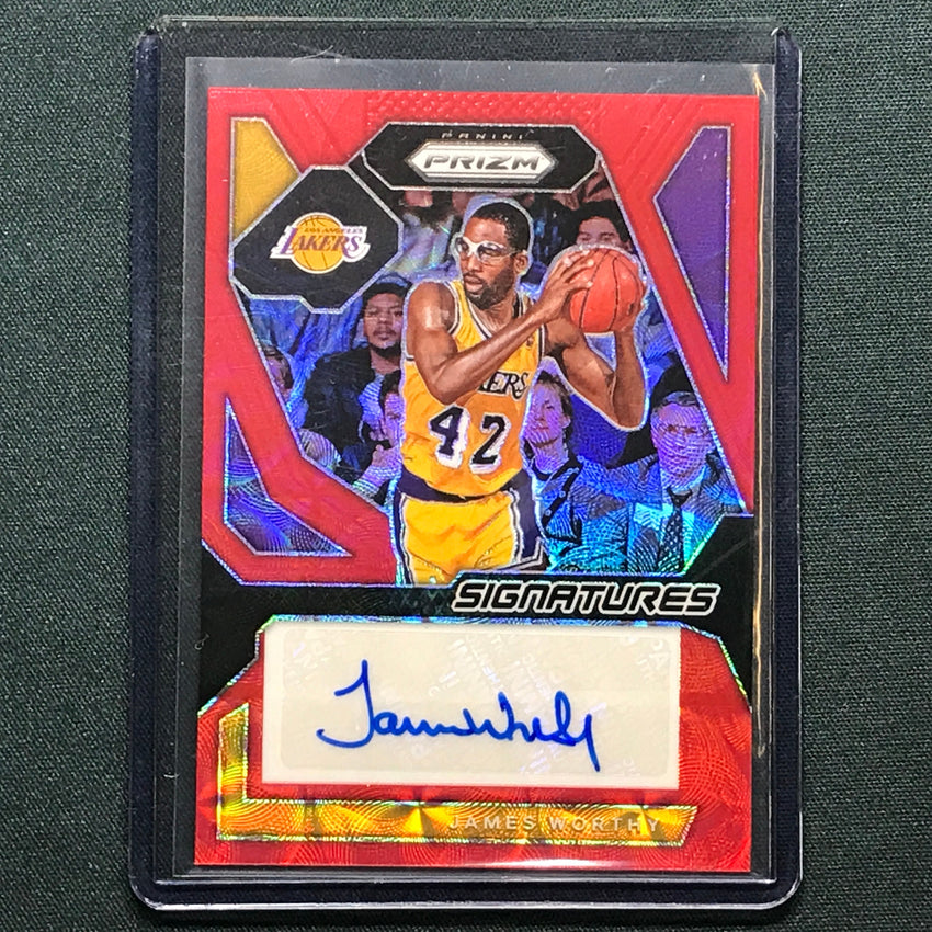 2023-24 Prizm James Worthy Signatures Auto Choice Red 76/88