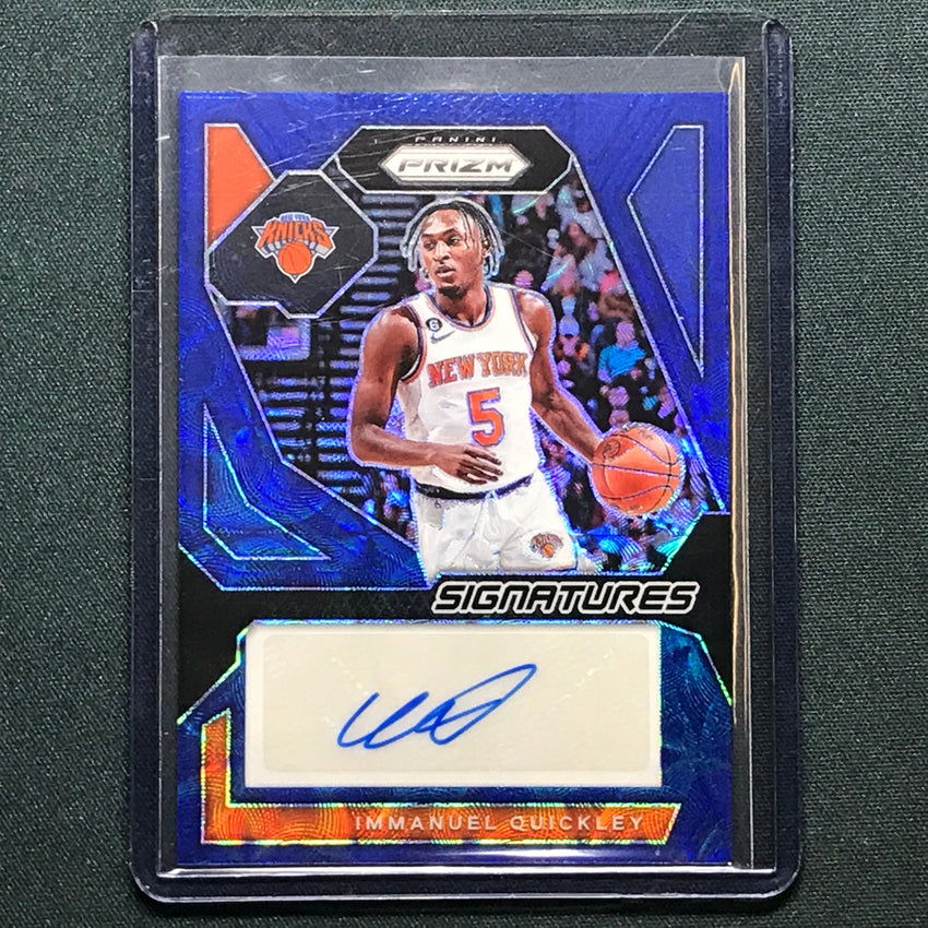 2023-24 Prizm Immanuel Quickley Signatures Auto Choice Blue 34/49