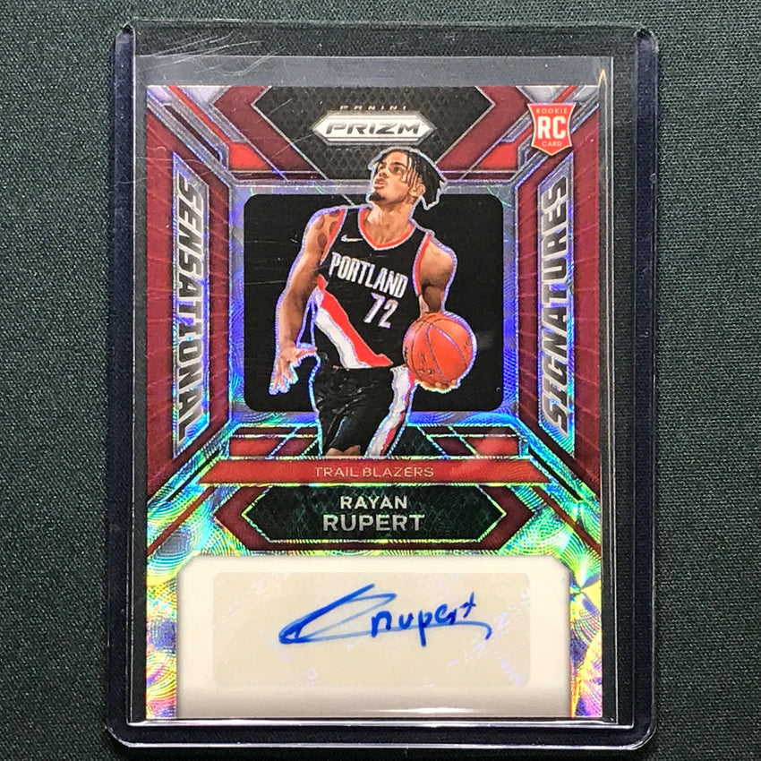 2023-24 Prizm Rayan Rupert Sensational Signatures Rookie Auto Choice Red 77/88