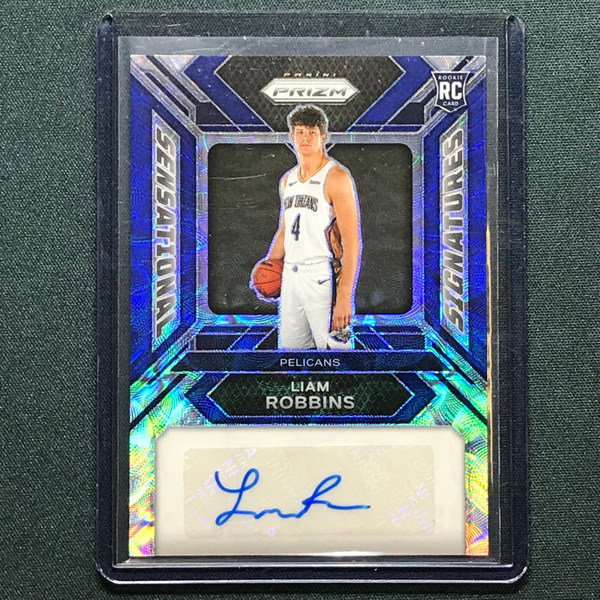 2023-24 Prizm Liam Robbins Sensational Signatures Rookie Auto Choice Blue 18/49