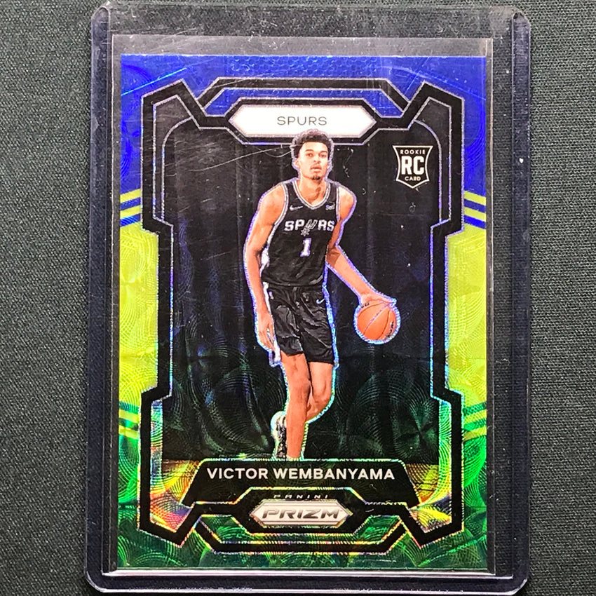 2023-24 Prizm VICTOR WEMBANYAMA Rookie Choice Blue Yellow Green #136 (B)