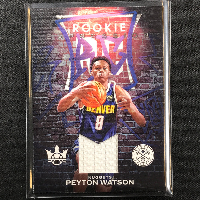 2022-23 Court Kings Peyton Watson Rookie Expression Jersey No Pwn