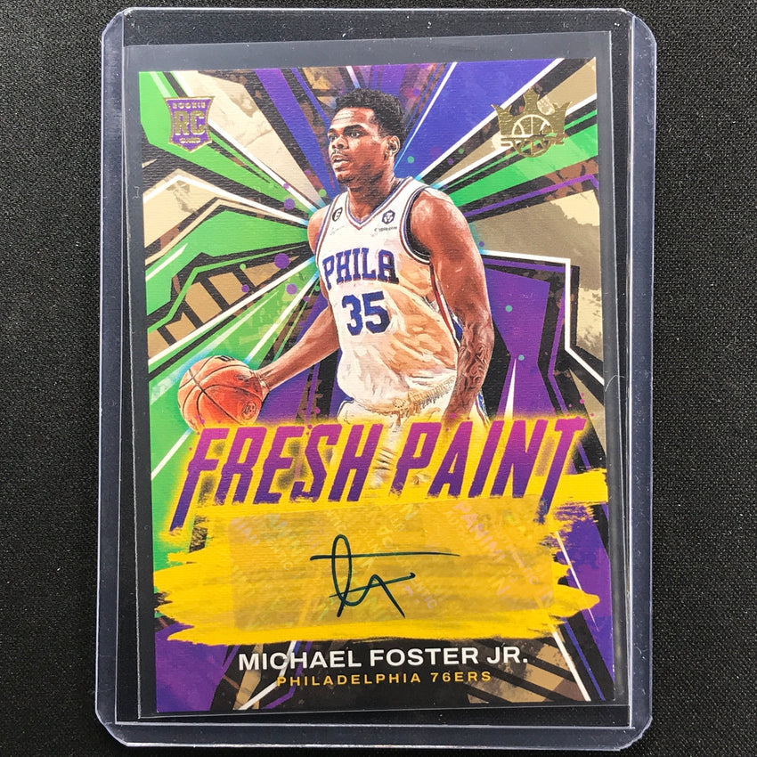 2022-23 Court Kings Michael Foster Jr. Fresh Paint Rookie Auto Gold 98/199