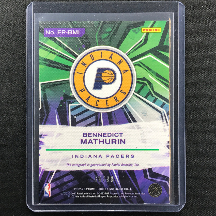 2022-23 Court Kings Bennedict Mathurin Fresh Paint Rookie Auto Ruby 65/99