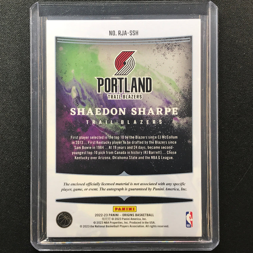 2022-23 Origins Shaedon Sharpe Rookie Patch Auto Blue 18/25