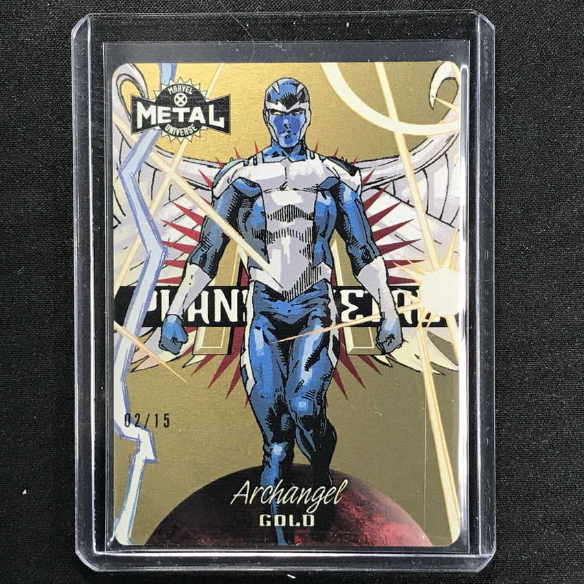 2021 Marvel X-men Metal Universe Archangel Planet Metal Gold 2/15