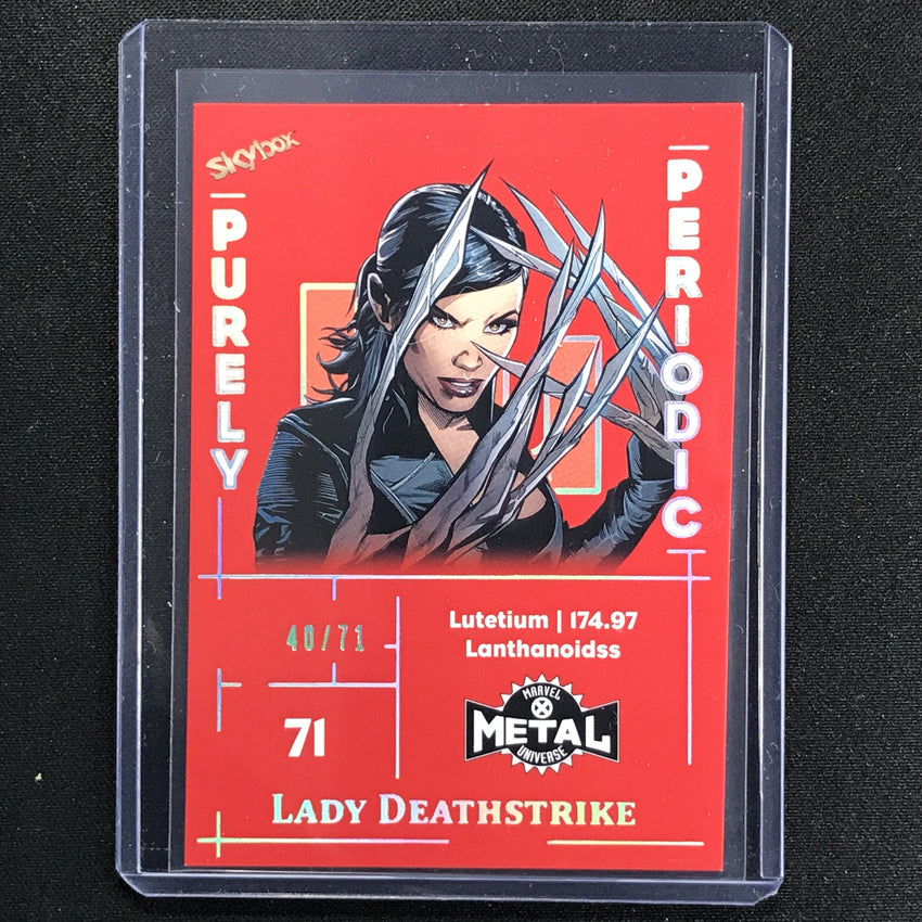 2021 Marvel X-men Metal Universe Lady Deathstrike Purely Periodic Lutetium 40/71
