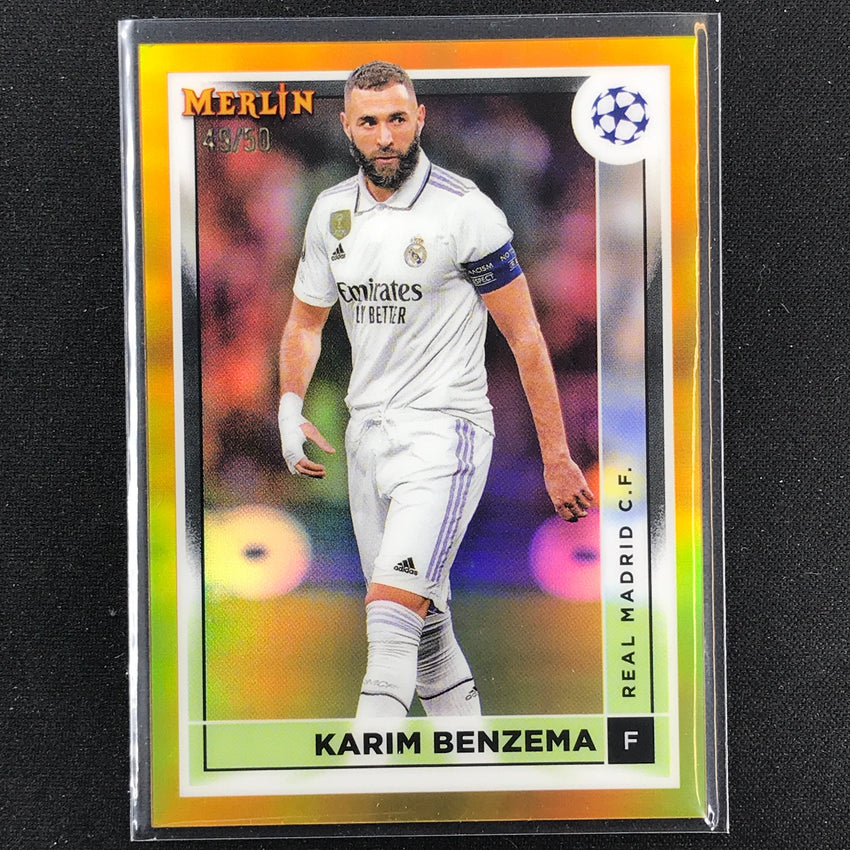2022-23 Merlin Chrome Uefa Karim Benzema Gold 49/50