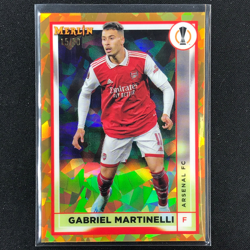 2022-23 Merlin Chrome Uefa Gabriel Martinelli Gold Atomic 15/50
