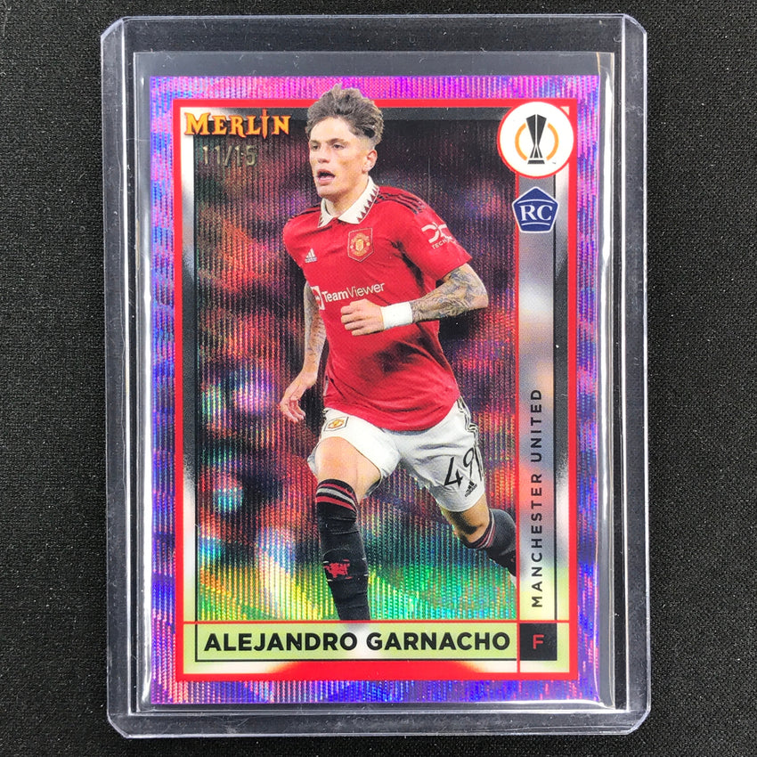 2022-23 Merlin Chrome Uefa Alejandro Garnacho Rookie Purple Wave 11/15