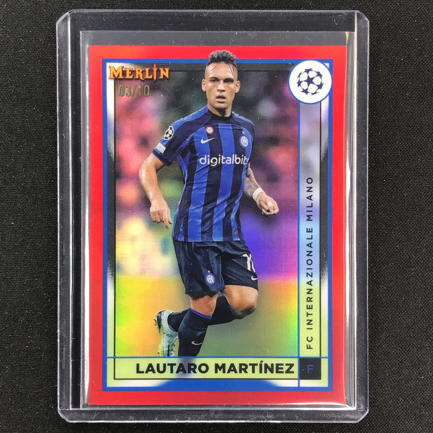 2022-23 Merlin Chrome Uefa Lautaro Martinez Red 3/10
