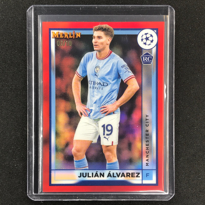2022-23 Merlin Chrome Uefa Julian Alvarez Rookie Red 7/10