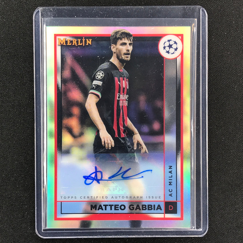 2022-23 Merlin Chrome Uefa Matteo Gabbia Base Auto Refractor No Mg