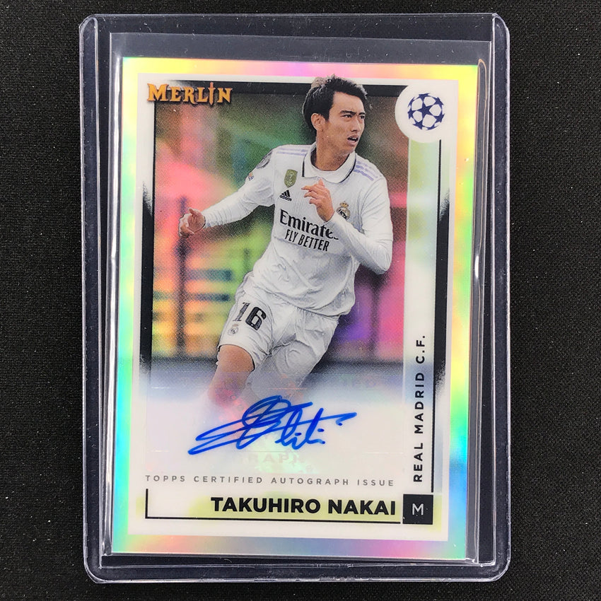 2022-23 Merlin Chrome Uefa Takuhiro Nakai Base Auto Refractor No Tn