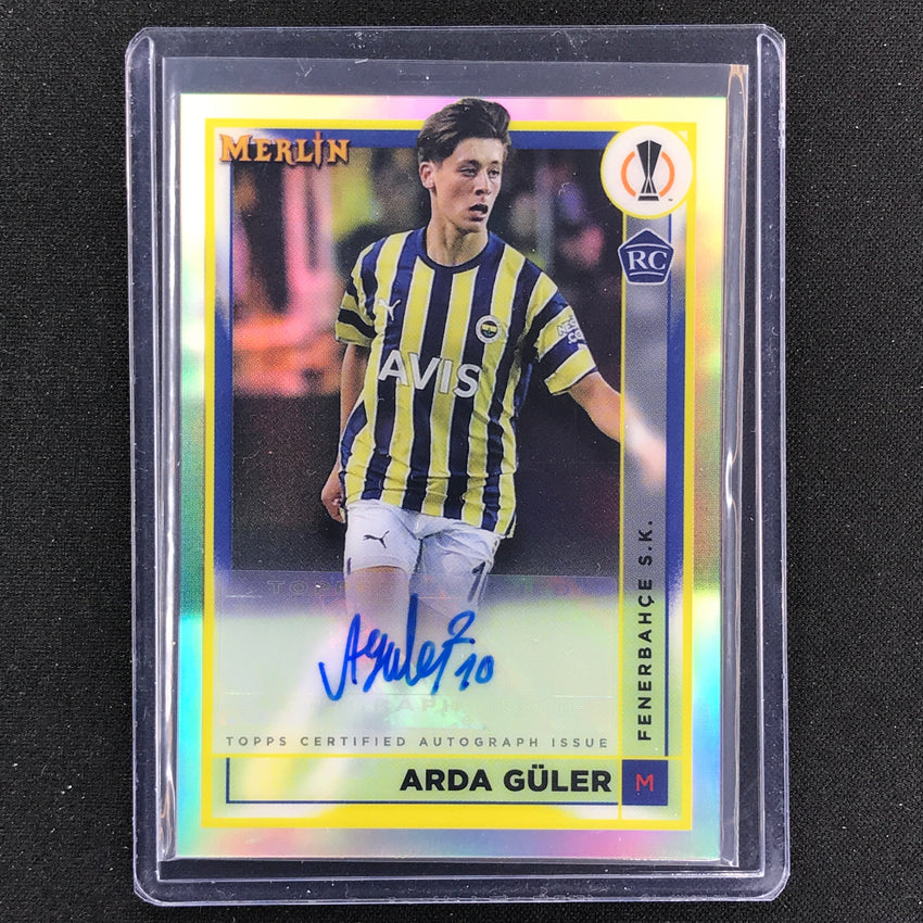 2022-23 Merlin Chrome Uefa Arda Guler Rookie Base Auto Refractor No Gu