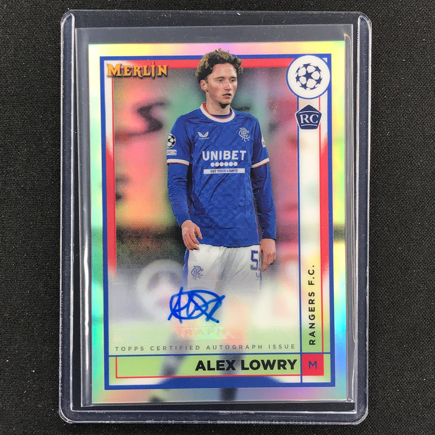 2022-23 Merlin Chrome Uefa Alex Lowry Rookie Base Auto Refractor No Al