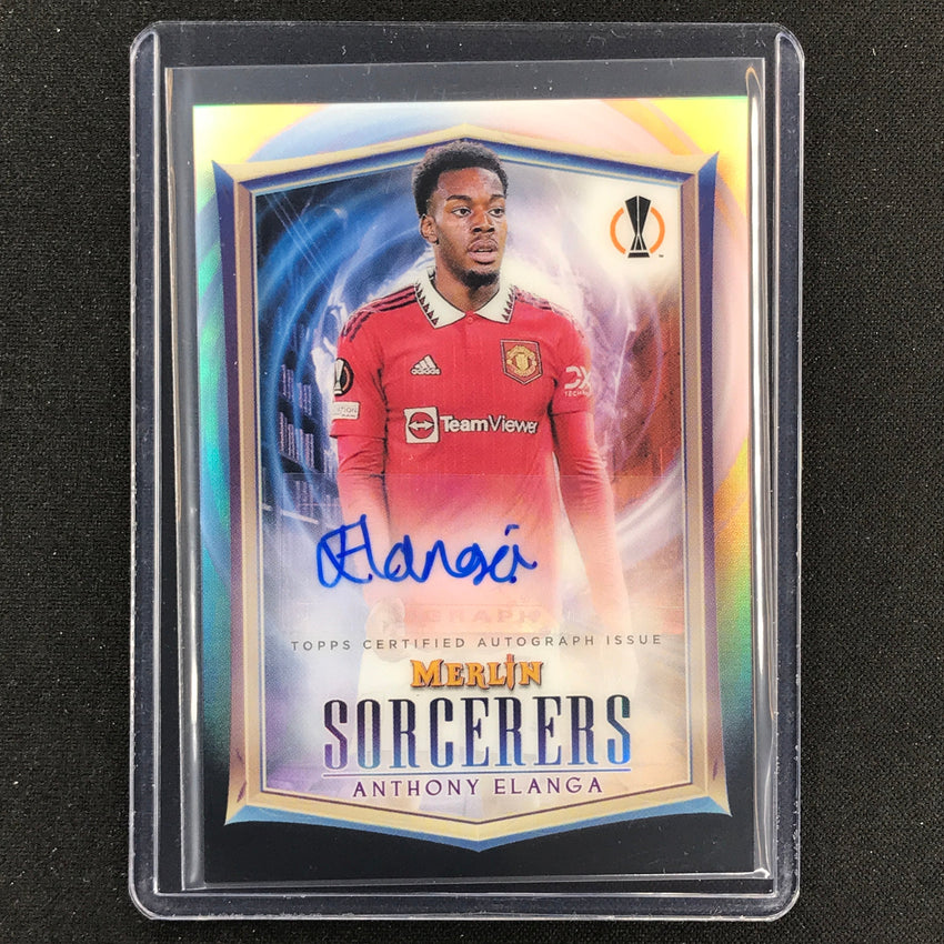 2022-23 Merlin Chrome Uefa Anthony Elanga Sorcerers Auto Refractor No Ae