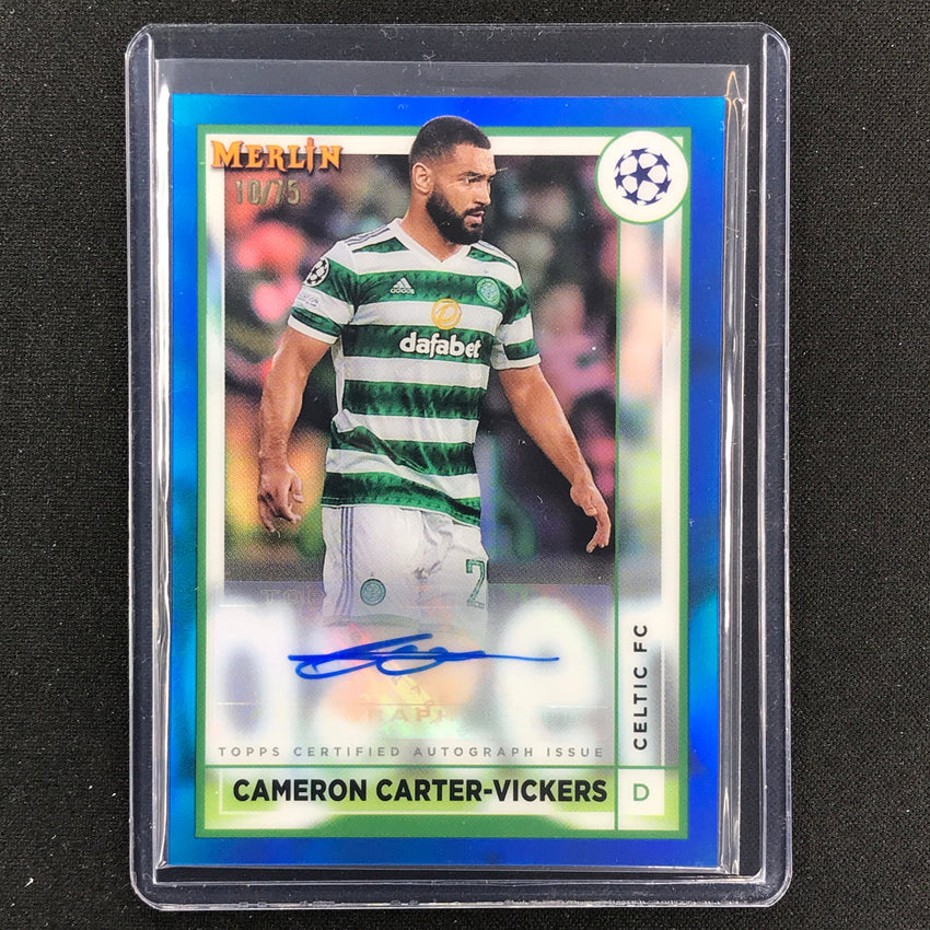 2022-23 Merlin Chrome Uefa Cameron Carter-vickers Base Auto Blue 10/75