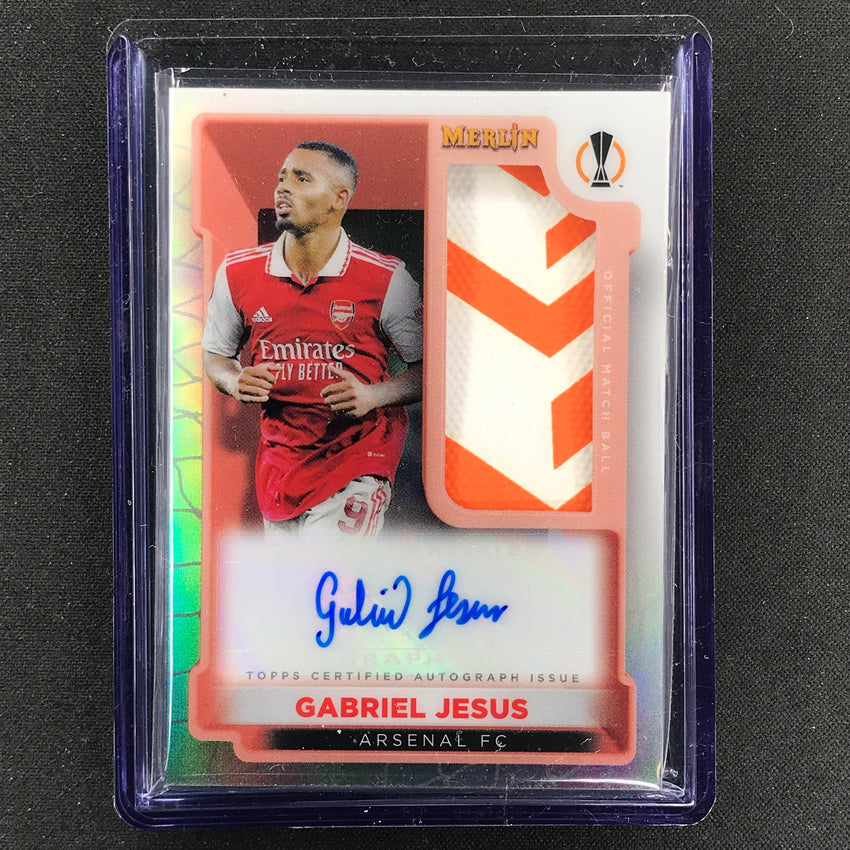 2022-23 Merlin Chrome Uefa Gabriel Jesus Merlins Match Ball Relic Patch Auto Gj
