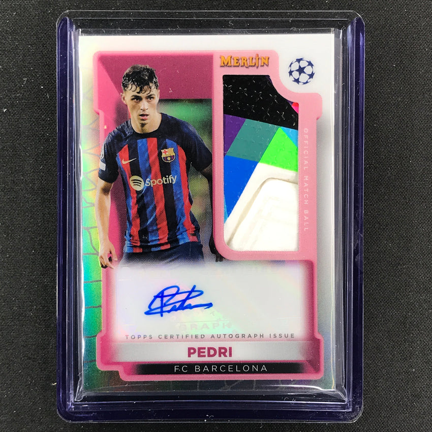 2022-23 Merlin Chrome Uefa Pedri Merlins Match Ball Signatures Relic Auto No Ped