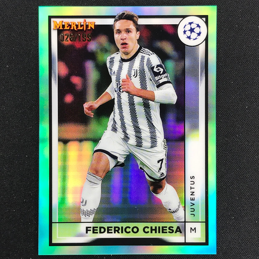 2022-23 Merlin Chrome Uefa Federico Chiesa Aqua /199 No 81