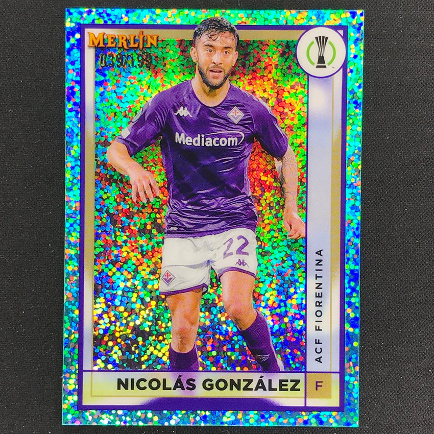 2022-23 Merlin Chrome UEFA NICOLAS GONZALEZ Aqua Speckle /199 #5