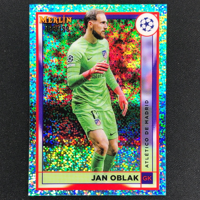 2022-23 Merlin Chrome UEFA JAN OBLAK Aqua Speckle /199 #28