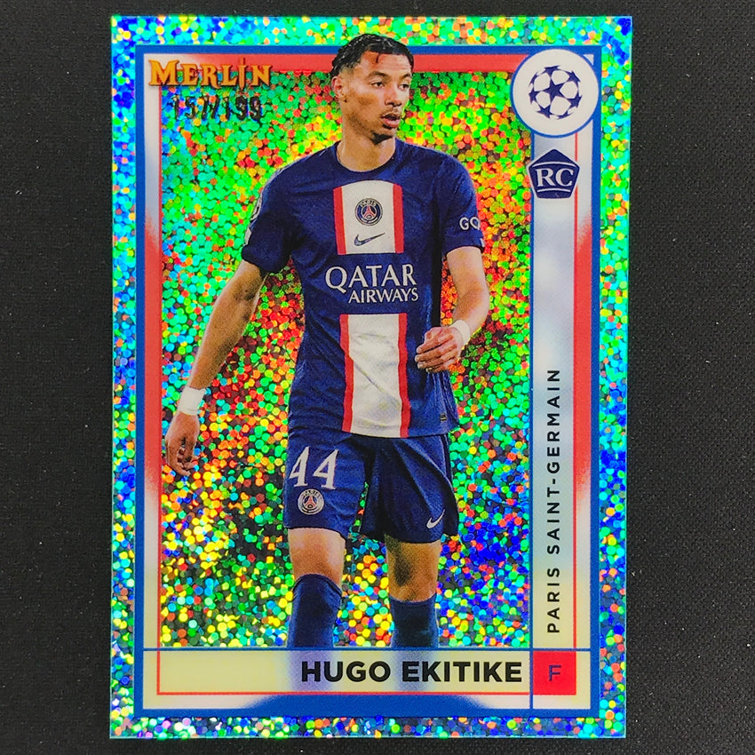 2022-23 Merlin Chrome UEFA HUGO EKITIKE Rookie Aqua Speckle /199 #100