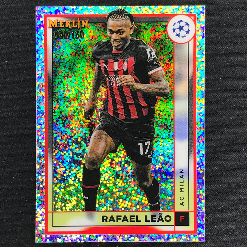 2022-23 Merlin Chrome Uefa Rafael Leao White Speckle /150 No 3